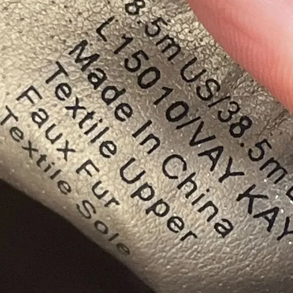 Luichiny Vay Kay Faux Fur Black & Gold Slip-on Loafers Black Trim White Sole 8.5 - Picture 10 of 13